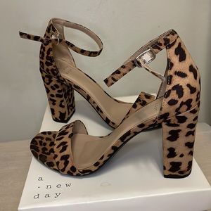 Leopard Print Heels - Size 8.5